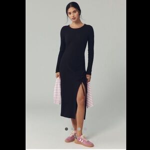 Anthropology - Daily Practice - Long Sleeve Maxi Dress with Side Slit